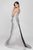 Terani Couture - 1721E4121 Strapless Floral Ruffled Peplum A Line Gown in Gray and Silver