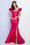 Terani Couture - 1721E4128 Off Shoulder Ribbon Sweetheart Evening Gown in Red