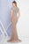 Terani Couture - 1721E4161 Embellished Jewel Neck Sheath Dress in Taupe