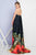 Terani Couture - 1721E4167 Rose Printed Strapless Watteau Long Gown in Black and Multi-Color