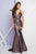 Terani Couture - 1721E4176 Sleeveless Plunging Neck Mermaid Gown in Purple