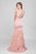 Terani Couture - Crisscrossed Feather Fringed Mermaid Gown 1721E4185 - Blush
