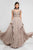 Terani Couture - 1721M4320 High Neckline Embellished Evening Gown in Neutral