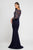 Terani Couture - 1721M4325 Sheer Embellished Evening Gown in Blue