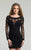 Dave & Johnny Rosette Motif Long Sleeve Sheath Dress 1721