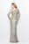 Primavera Couture - Beaded Long Sleeve Evening Gown 1721 in Neutral