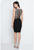 Terani Couture - 1721C4021 Printed Bateau Sheath Dress in Black