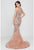 Terani Couture - 1721GL4447 Sleek Ostrich Feather Mermaid Dress in Brown