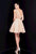 Terani Couture - 1721H4515 Ornate Lace V-Neck Cocktail Dress in Neutral and Gold