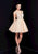 Terani Couture - 1721H4515 Ornate Lace V-Neck Cocktail Dress in Neutral and Gold