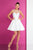 Terani Couture - 1721H4526 Crystal-Trimmed A-line Dress in White and Neutral
