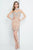Terani Couture - 1721H4527 Embellished Illusion High Sheath Dress in Silver and Neutral