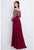 Terani Couture - 1721M4316 Illusion Off- Shoulder A-Line Evening Gown in Red and Neutral
