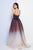 Terani Couture - 1722E4201 Halter Neckline Ombre Evening Gown in Neutral and Red