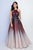 Terani Couture - 1722E4201 Halter Neckline Ombre Evening Gown in Neutral and Red