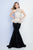 Terani Couture - 1722E4209  Embellished  High Neckline Evening Gown in Neutral and Black