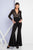 Terani Couture - 1722E4214 Laced Plunging V-Neckline Jumpsuit in Black