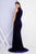 Terani Couture - 1722E4237 High Neck Velvet Evening Dress in Purple