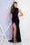 Terani Couture - 1722E4237 High Neck Velvet Evening Dress in Purple