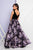 Terani Couture - 1722E4239 Bateau Huge Bow A-Line Dress in Black and Blush