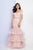 Terani Couture - 1722E4251 Shirred Off-Shoulder Tiered Gown in Blush