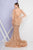 Terani Couture - 1722GL4472 Illusion Flutter Sleeve Mermaid Gown in Champagne