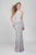 Terani Couture - Unique Patterned and Beaded Halter Neck Sheath Gown 1722GL4485 in White and Neutral