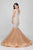 Terani Couture - Beautiful Beaded V-neck Mermaid Dress 1722GL4486 In White and Neutral