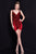Terani Couture - 1722H4613 Fitted Velvet Short Dress in Red