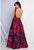 Terani Couture - 1722E4197 Sleeveless Floral Print Evening Gown in Pink and Blue