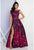 Terani Couture - 1722E4197 Sleeveless Floral Print Evening Gown in Pink and Blue