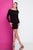 Terani Couture - 1722H4595 Long Sleeve Bejeweled Bateau Dress In Black