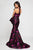 Terani Couture - 1723E4266 Asymmetrical Draped Evening Dress in Pink and Black