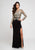 Terani Couture - Embroidered Long sleeves Evening Gown 1723E4290 in Black and Gold
