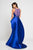 Terani Couture - 1723E4303 Peplum Shine Sensation Evening Gown in Blue and Black