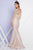 Terani Couture - 1723M4407 Long sleeve Lace Illusion Evening Dress in Neutral