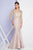 Terani Couture - 1723M4407 Long sleeve Lace Illusion Evening Dress in Neutral