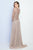 Terani Couture - 1723M4630 Embellished Illusion Jewel A-line Dress in Brown