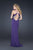 La Femme - 17255 Bedazzled Deep V-neck Sheath Dress In Purple