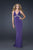 La Femme - 17255 Bedazzled Deep V-neck Sheath Dress In Purple