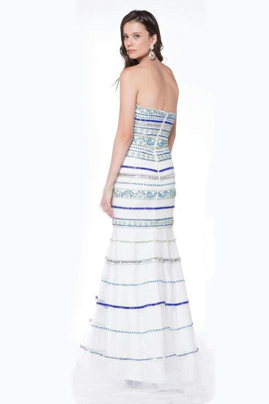 Colors Dress - 1725 Strapless Straight Across Trumpet Dress in White