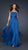 La Femme - Ruched and Beaded Straight Neck A-line Dress 17264 In Blue