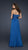 La Femme - Ruched and Beaded Straight Neck A-line Dress 17264 In Blue