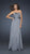 La Femme - Ruched and Beaded Straight Neck A-line Dress 17264 In Silver