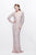 Primavera Couture - Foliage Beadwork V-Neck Sheath Gown 1728 in Pink