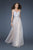 La Femme - 17324 Beaded Spaghetti Straps A-line Gown In White and Neutral