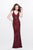 Primavera Couture - Sleeveless V-Neck Beaded Long Dress 1734 in Red