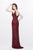 Primavera Couture - Sleeveless V-Neck Beaded Long Dress 1734 in Red