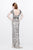 Primavera Couture - Long Beaded Dress  1735 in Gray