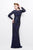 Primavera Couture - Sparkling Long Sleeves Beaded Long Dress  1737 in Blue
